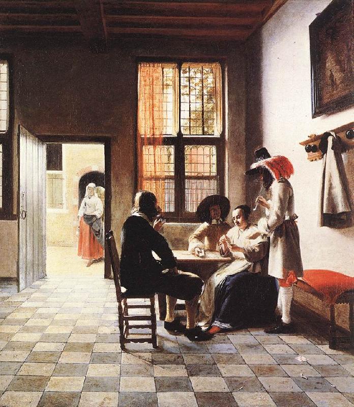 HOOCH, Pieter de Cardplayers in a Sunlit Room sg Spain oil painting art
